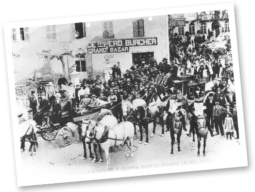 Postkutsche auf dem Sebastiansplatz vor dem Hotel de Londres